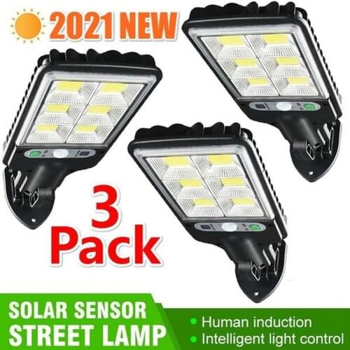 3 PACK Solar Wall Light Outdoor COB/LED Garden Light Solar Powered Wall Lamp IP65 Waterproof PIR Motion Sensor with 3 Modes