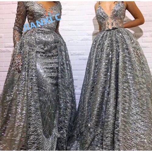 Yaking-1146 shinning glitter Embroidered net Lace Fabric Glued Glitter tulle fabric for sexy dress