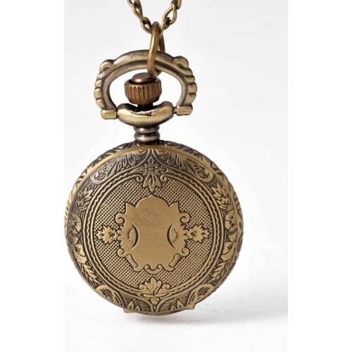 10pcs/lot Alice in worldland rabbit with Key flower flip pocket watch pendant necklaces party gift