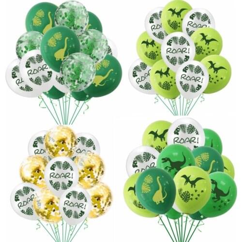 12inch Dino Birthday Balloons Confetti Latex Ballons Jungle Wild Animal Party Decoration Birthday Baby Shower Air Balls Globos