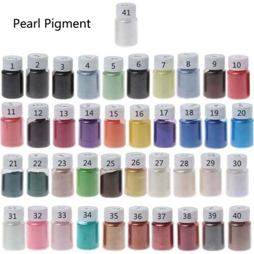 41Color Pearl Mica Powder Epoxy Resin Colorant Dye Pearl Pigment Jewelry Making PXPD