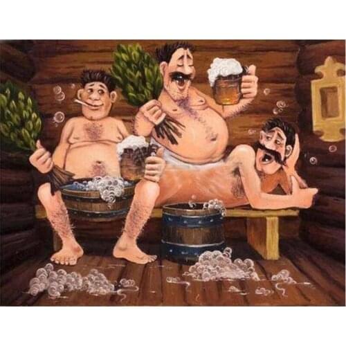 5D DIY Full Round/Square Diamond Painting Bathing Men With Beer 3D Embroidery Cross Stitch Rhinestone Mosaic Home Decor Y1519