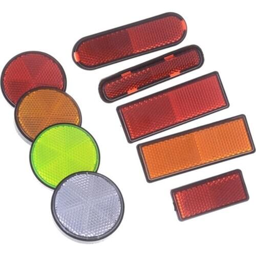 80% HOT SALES!!! 2Pcs Rectangle Round Car Motorcycle Bike Caravan Lorry Screw On Safety Reflector