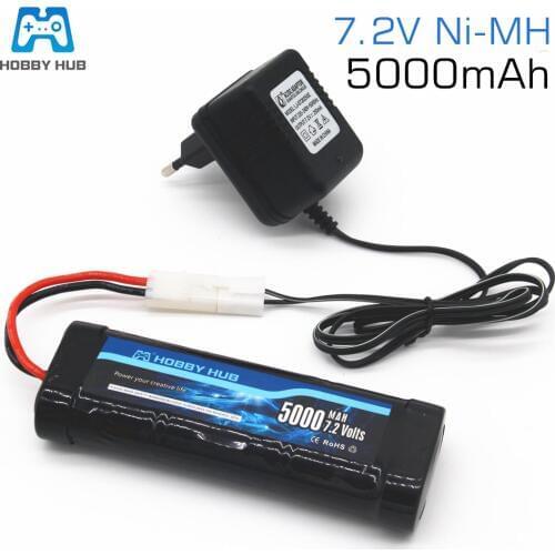 7.2V 5000mAh SC*6 Cells Battery with Charger Rechargeable Ni-MH Battery 7.2V Pack for RC toys RC Cars 7.2 v Battery Tamiya Plug