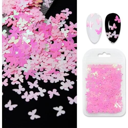 1 Bag Mermaid Butterfly Nail Sequins 5mm Aurora Glitter Flake DIY Colorful Nail Supplies For Professional Accessories JORNAILDAN