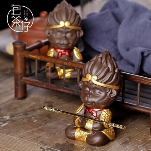 Boutique purple sand tea pet little monkey sun wukong to play Monkey King great home furnishing articles accessories
