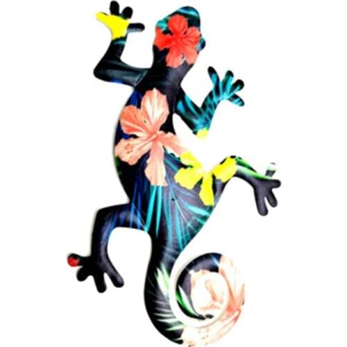 Metal Gecko Wall Decor Inspirational Sculpture Home Garden Decoration Outdoor GXMA