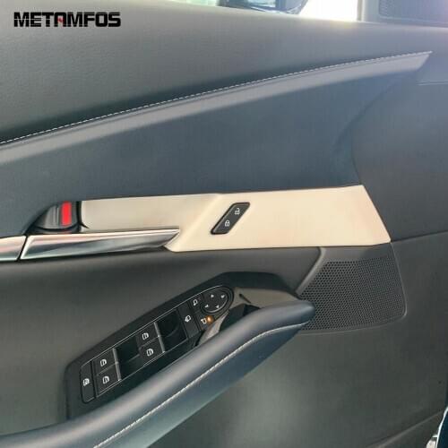 For Mazda CX-30 CX30 2020 2021 Carbon Fiber Inside Door Handle Bowl Cover Trim Molding Decoration Frame Accessories Car Styling