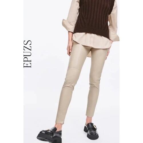 EPUZS Women's Leather Pants