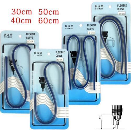 1pcs Flexible Curve Ruler Drafting Drawing Tool Serpentine Plastic School office supplies 30cm 40cm 50cm 60cm
