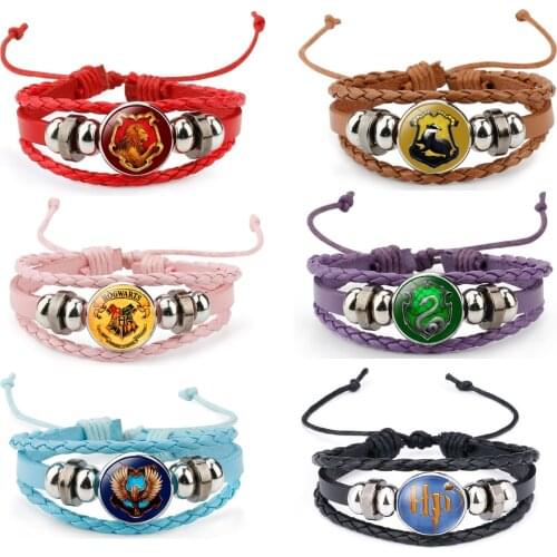 Badge Weave Beaded Leather Action Figure Bracelet Cosplay Toy Children Gift