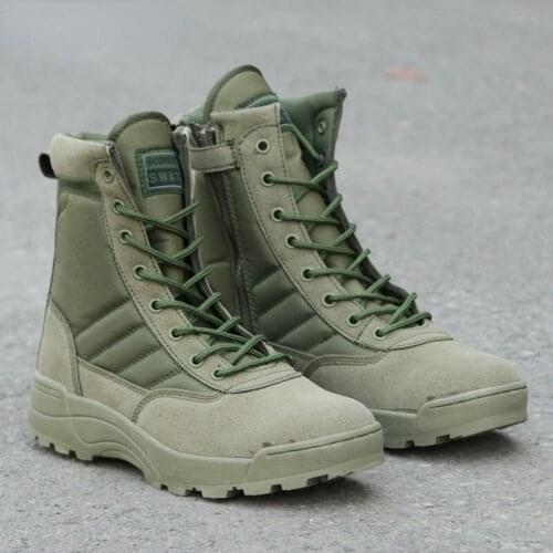 Plus Size 36 46 New Us Military Leather Combat Boots for Men Black Green Combat Bot Infantry Tactical Boots Army Bots Army Shoes