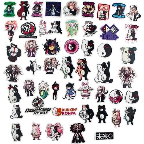 50pcs Danganronpa Stickers for Children Kids Guitar Cans Fridge Laptop Car Sticker Pack Set Anime Stickers Suitcase