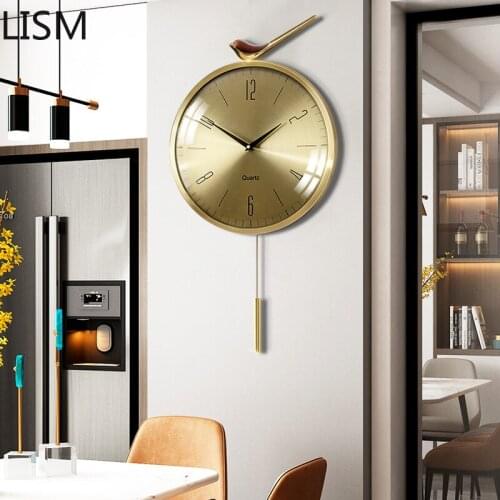 Wall Clock Luxury Modern Design Nordic Round Wall Clock Quartz Silent Pendulum Wall Clock Vintage Reloj Pared Decorativo Zegary