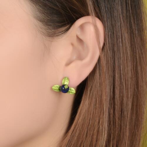 2017 NUOVI orecchini Antico paragrafo elegante Vernice Mirtillo orecchino della vite prigioniera orecchini clip spille per i mon