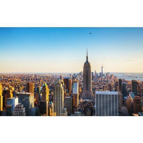 NY14 Custom Wallpaper New York Skyscrapers decorated blue sky Wall Mural Living Room Bedroom Wallpaper