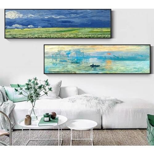 Large Szie Van Gogh Famous Art Paintings on The Wall Wheat Fields Starry Night Wall Cuadros Pictures for Modern Home Decoration