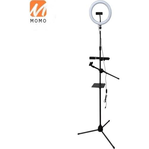 Wholesale high quality mobile phone metal tripod stand with 10 inch USB ring light for studio recording equipment bm800
