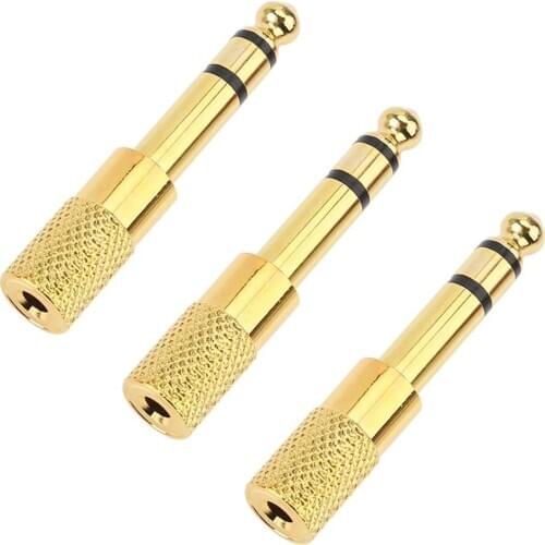 6.35mm Male to 3.5mm Female Stereo Headphone Adapter Gold Plated Jack 3.5 Speaker Connector For Speaker Guitar Jack