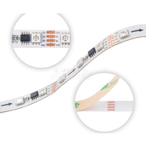 LB1934 ws2818 GS8208 TM1914 dual signal 12V pixel led strip 60leds 20 pixels per meter 5m/roll (one pcs )