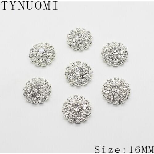 10Pcs/Set 16MM Round Rhinestone Buttons, Decorative Ornaments At The Floral Center DIY Craft Decoration Accessories