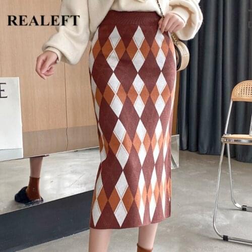 Женские трикотажные юбки REALEFT China At AliExpress