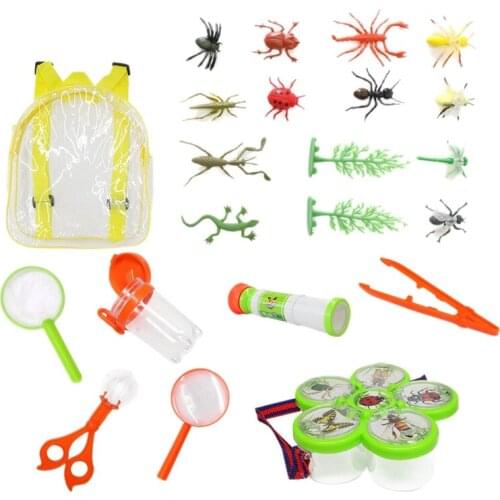 Insects Toys Set with Telescope Insect Net Outdoor Insect Observation Box Capture Kit Outdoor Explorer Kit