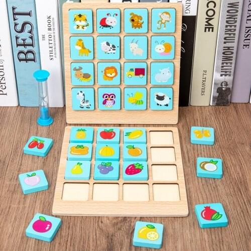 Chess Children Board Games Instant Photo Memory Concentration Brain Logic Thinking Training Educational Toy Wooden Gift For Kids