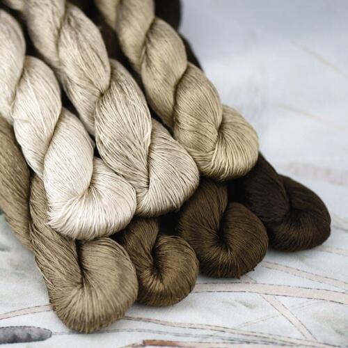 1pcs/400m silk embroidery thread / 100% silk thread /hand embroidery embroider cross stitch/Green Brown/7 pure colors