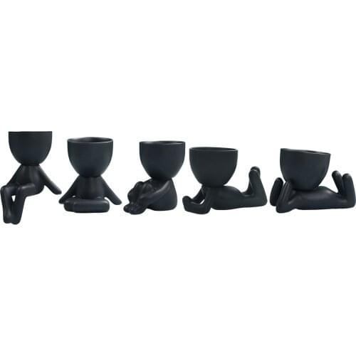 Human Portrait Sculpture Flower Pot Vase Succulent Cactus Planter Ceramic Flower Pot Vase Flower Container