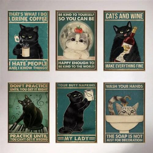 CAT Anime Toilet Paper Your Butt Napkins My Lady Satin Portrait Poster Metal Retro Vintage Tin Sign Bar Picture Home Decoration