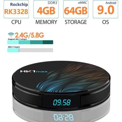 Hk1 max 5PCS hk1 mini Android 9.0 TV Box 2.4G/5G Dual Wifi RK3328 Quad-Core BT 4.0 Set-Top Box Media Player 4GB 64GB