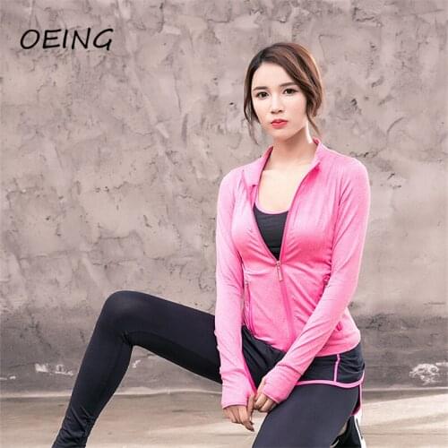 Yoga Gym Sport Wear Dry Fit Womens Exercise Jacket Zip Up Running Workout Coats Fitness