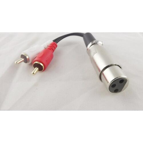 1pc Red Whited 2 RCA Male To XLR Female Jack Stereo Audio Speaker Amp Y Cable 15cm