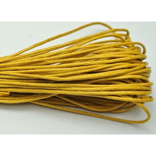 100 Meters Golden Yellow Waxed Cotton Beading Cord 1mm for Bracelet Necklace