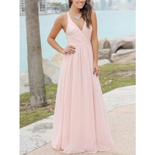 2020 Elegant V Neck Country Bridesmaid Dresses A-Line Beach After Party Look Maid of Honors Wear vestidos de fiesta платье