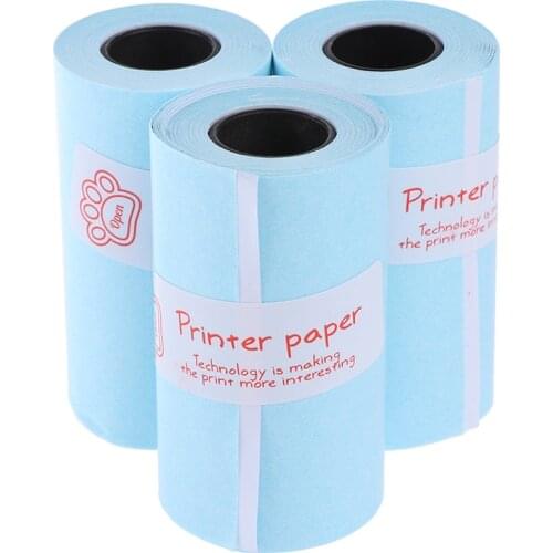 3Rolls Printable Sticker Paper Roll Direct Thermal Paper Self-adhesive 57*30mm