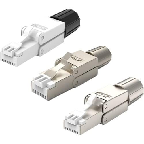 30pcs RJ45 8P8C Shielded Field Connector RJ45 Termination Plug Cat.6/6A/7 23AWG Solid Installation Cable Lan Ethernet Patch Cord