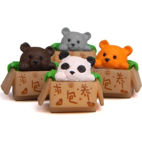 4pcs/lot Kawai Seeking Nurturing Panda Toys Resin Action Figure Toys Model DIY Toys For Children Kids Christmas Toys