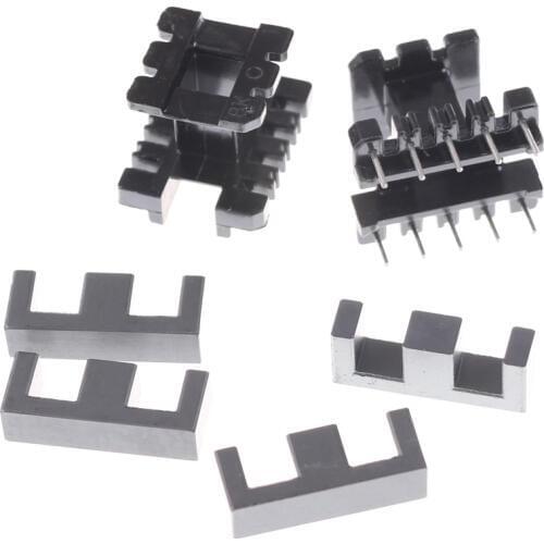 5Sets PC40 Ferrite Core Vertical 10 Ferrite Halves + 5 Bobbin EE25 5+5pin Transformer Bobbin