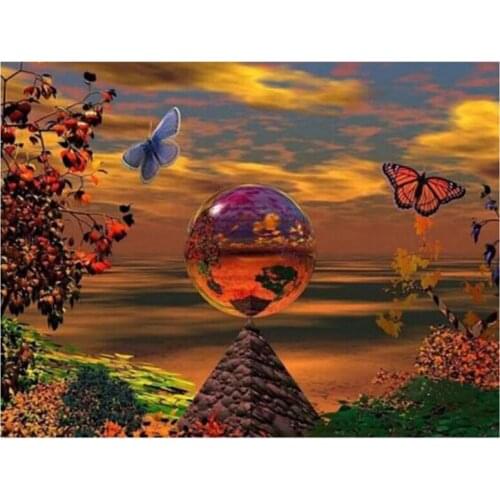 5D Full Square Pyramid And Ball Cross Stitch Embroidery Needlework Diamond Painting Mosaic Crafts Puzzle Kits Decor FC495