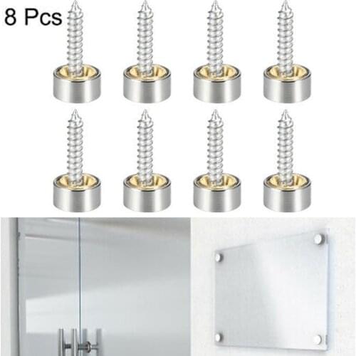 8pc Decorative Table Mirror Screw Cap Nails Advertising Mirror Nail Silver Fasteners Glass Furniture Hardware