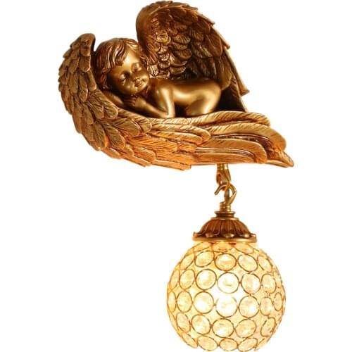 Angel Cupid Wall Lamps Baby Kids Creative Wall Sconces Lighting Fixture for Living Room Bedroom Bar Wall Mirror Light Home Decor