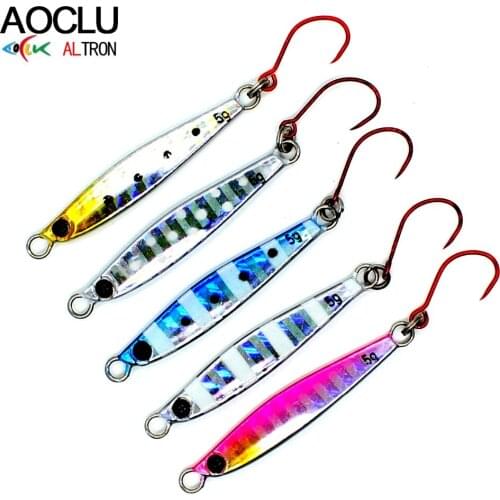 AOCLU wobblers Super Quality 5 Colors Metal Jig Hard Bait Sinking Stick Fishing lures Bass Fresh Salt water Origin jigging