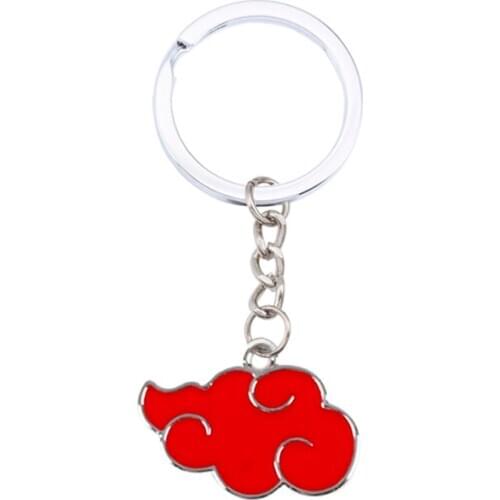 Retro Anime Logo Keychain Gothic Red Cloud Alloy Pendant Men And Women Backpack Simple Fashion Jewelry Gift For Girlfriend