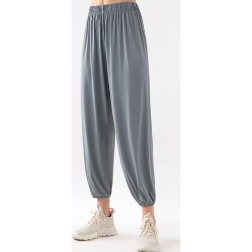 Summer Women Gym Loose Fitness Pants Elastic Tie Feet Dance Yoga Trousers Workout Running Sports Pants Thin Breathable