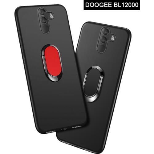 DOOGEE BL12000 Funda for DOOGEE BL 12000 Case 6.0" Soft Black Silicone Magnetic Car Holder Ring Cover for DOOGEE BL12000 Cases