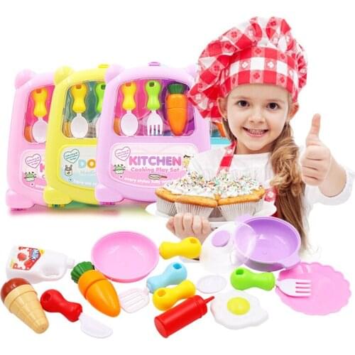 Childrens family puzzle toy fruit food set kitchen toy DIY Kitchen Toys Food boys Girls Gift For Children Educational Baby kid