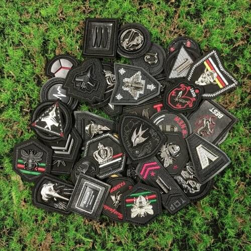 Design embroidery metal embroideried patches for clothing HE-3126