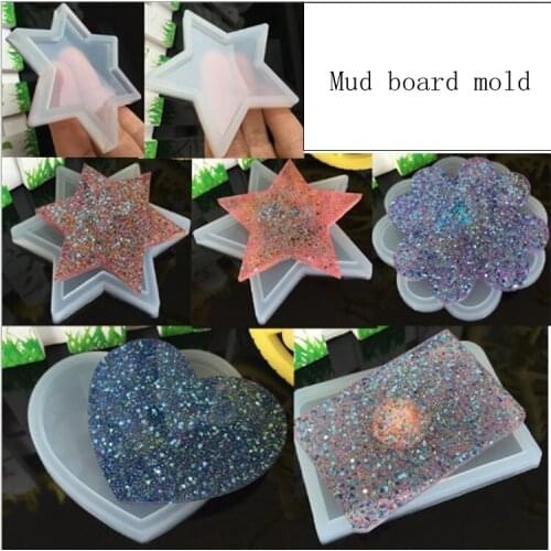 5 Styles Soft pottery base Mud board mold Silicone Mould DIY Resin Decorative Craft Jewelry Making Mold resin molds for jewelry